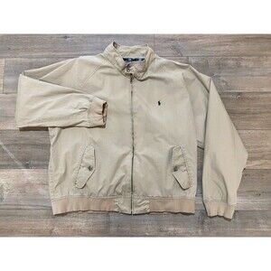 Polo Ralph Lauren Men's Khaki Plaid Lined Harrington Mens XXL Bomber Jacket
